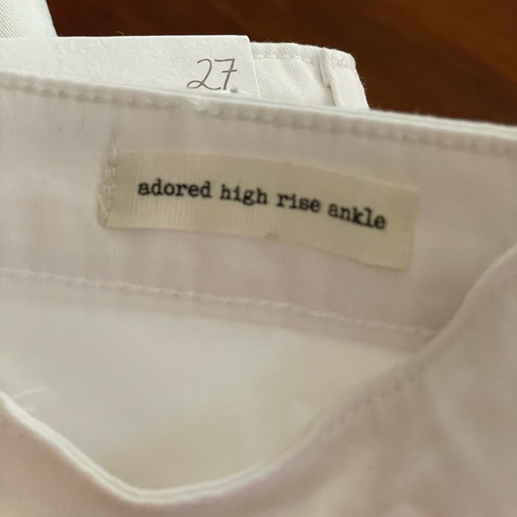 Jessica Simpson Adored High Rise Ankle White Jean Size‎ 4 raw frayed hems cotton - Picture 15 of 16